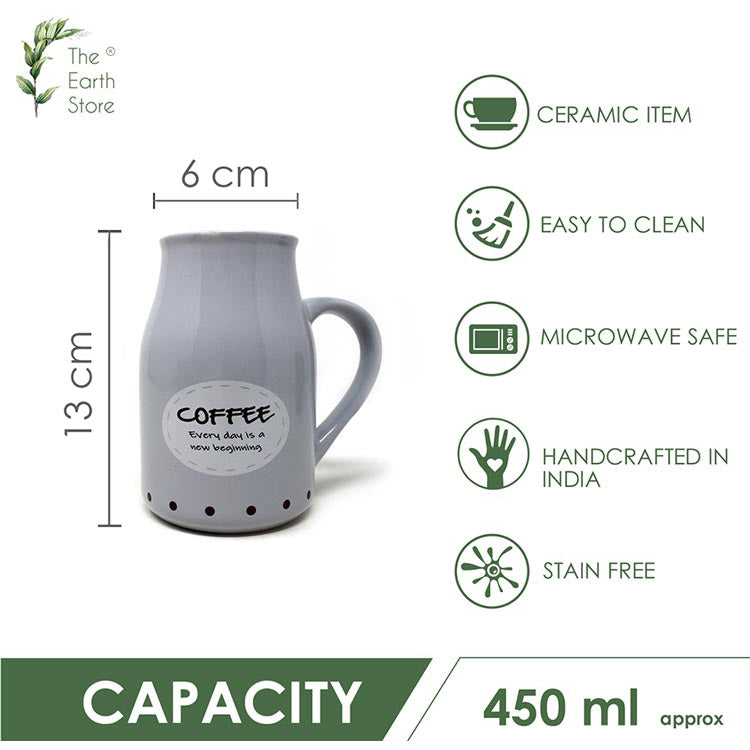 Earth Store Grey Flask Mug - Single