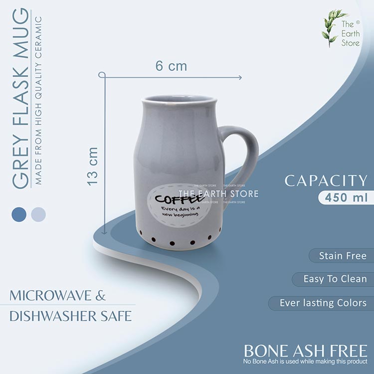 Earth Store Grey Flask Mug - Single