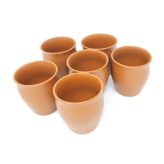 Earth Store Brown Kulhad Tea Cups (Set of 6)