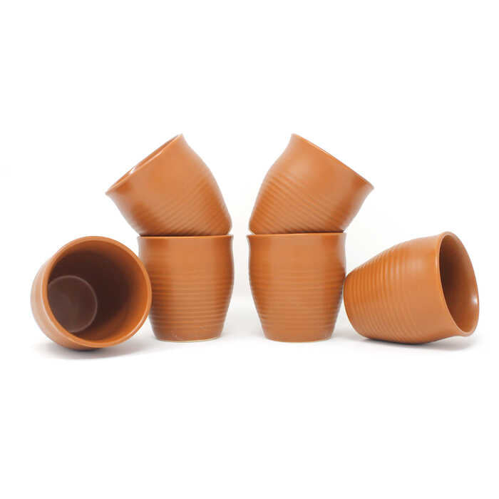 Earth Store Brown Kulhad Tea Cups (Set of 6)