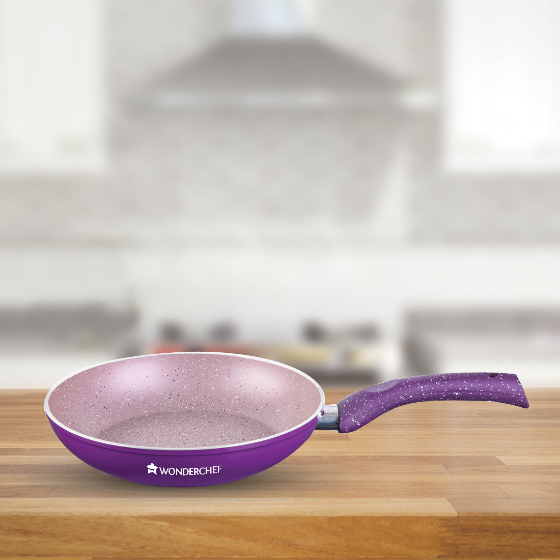 Granite Aluminium Non-stick Fry Pan, 24cm, 1.8L, Purple, 5 Layer PFOA Free Nonstick Coating, Compatible on Hot Plate, Hobs, Gas Stove, Ceramic Plate and Induction , 2 Years Warranty