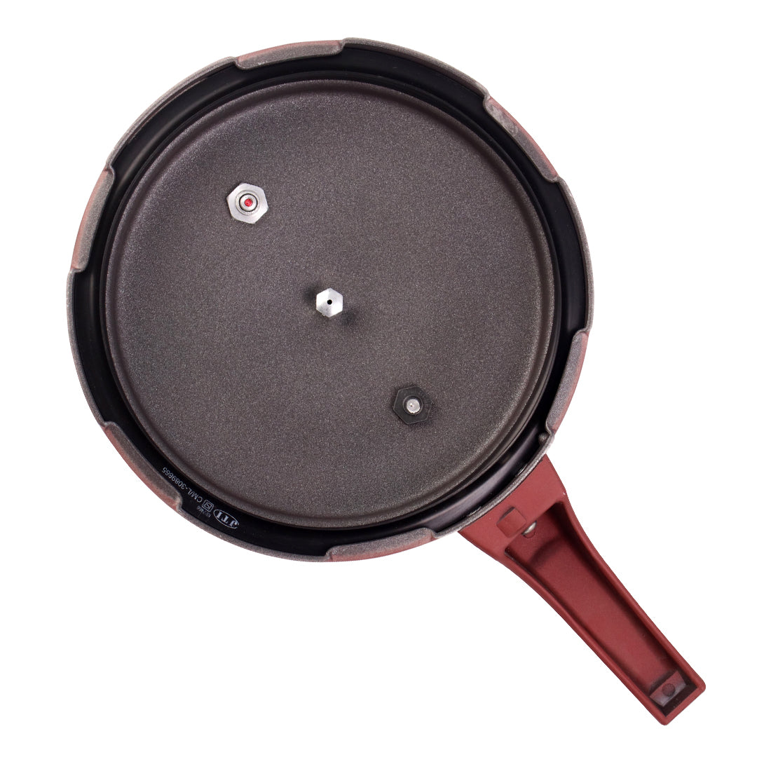 HealthGuard Induction Base Aluminium Nonstick Pressure Cooker with Outer Lid, 5L, Maroon