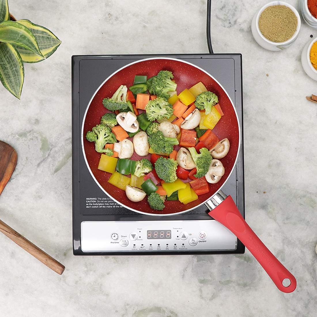 Torino+ 2000W Induction Plate with 11 Preset Functions, Push Touch Control Button Induction Cooktop, 2 Years Warranty