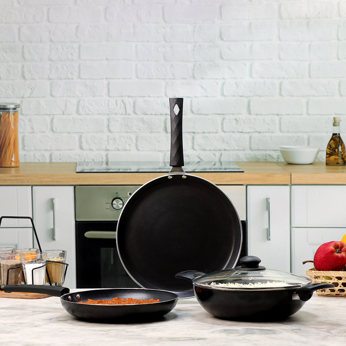 Valencia Non-stick Cookware Set - Black