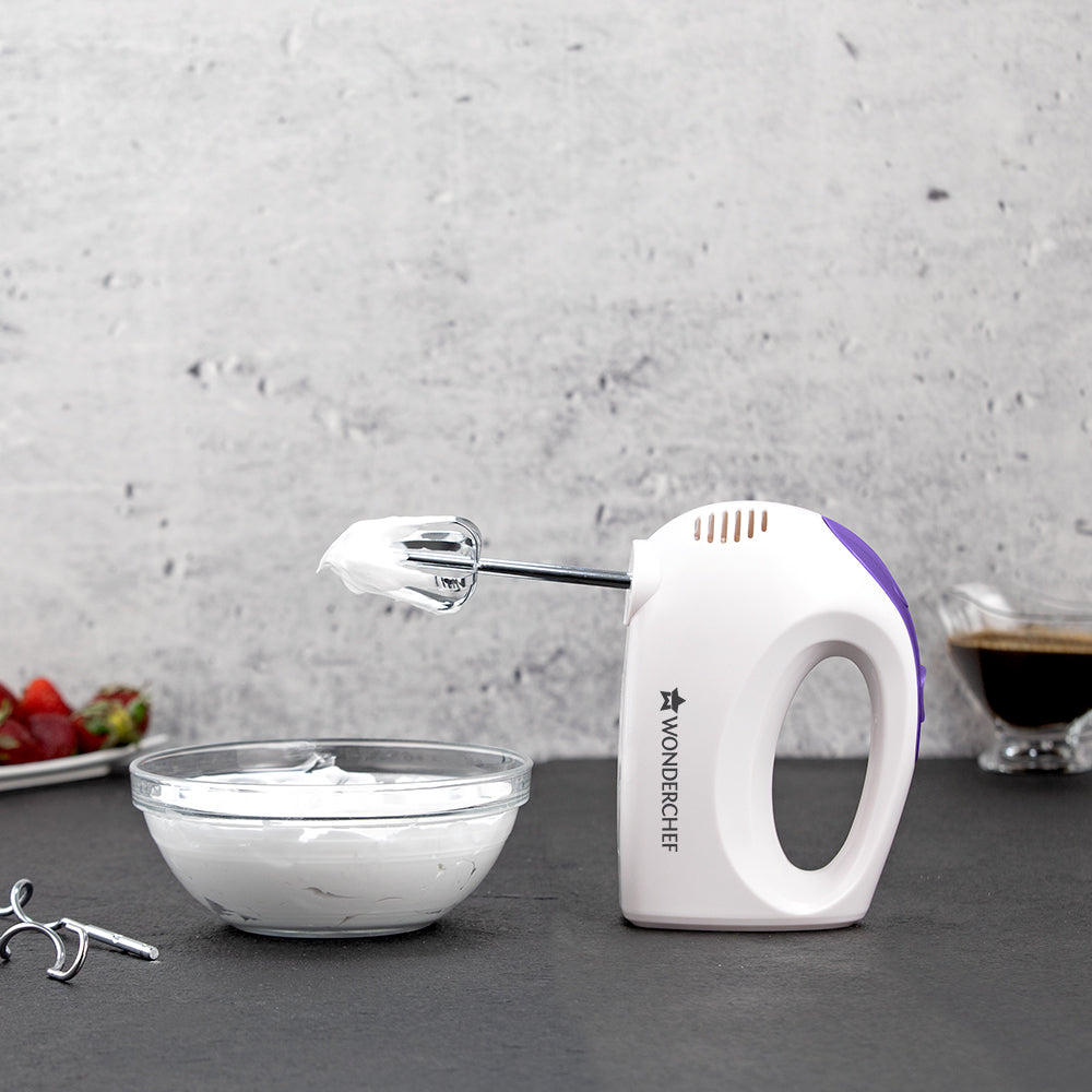 Acura Plus Hand Mixer, 200W, 5 Speed Setting, Stainless Steel Beater and Kneading Hooks, 2 Years Warranty, Bakeware