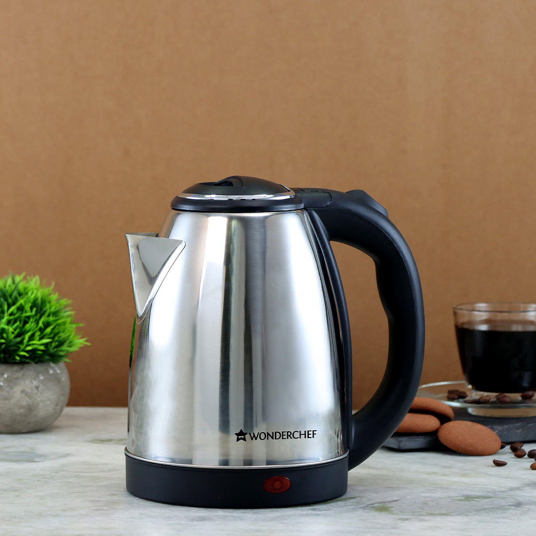 Crescent Electric Kettle, Stainless Steel Interior, Safety Locking Lid- 1.8L, 1800W, 2 Years Warranty