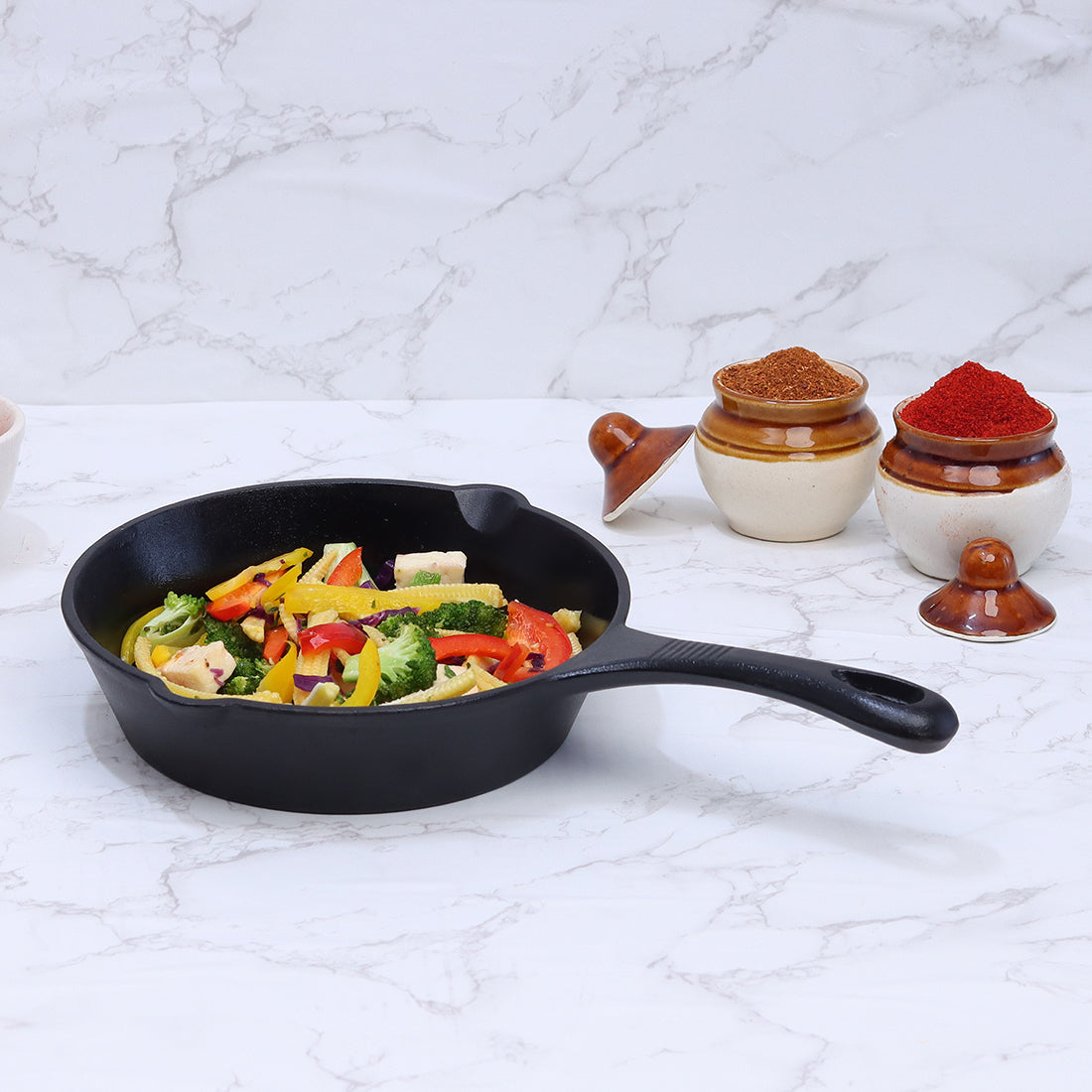 Wonderchef Forza Pre seasoned Cast iron Fry Pan 19cm