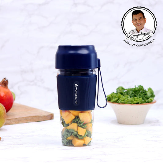 Nutri-cup portable blender With USB Charging, 300ML - Blue