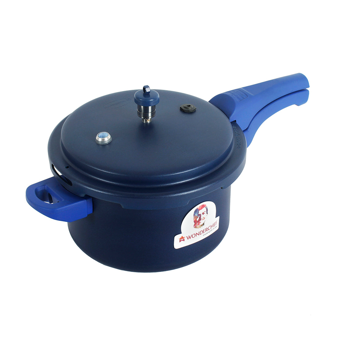 HealthGuard Induction Base Aluminium Nonstick Pressure Cooker with Outer Lid, 5L, Blue