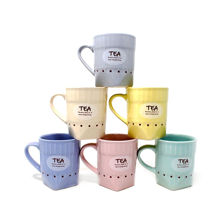 Earth Store Pastel Hexa Tea Cups (Set of 6)