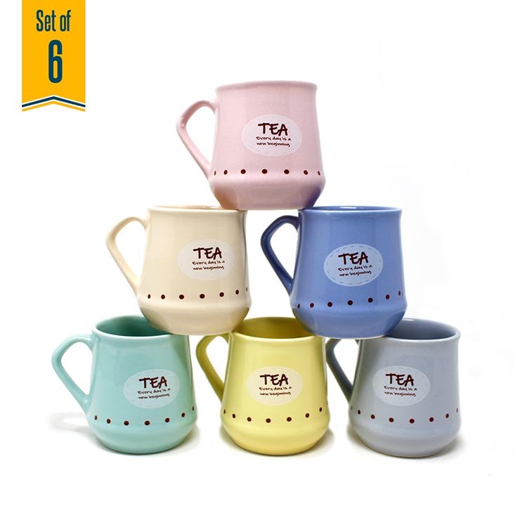 Earth Store Pastel Conical Tea Cups (Set of 6)