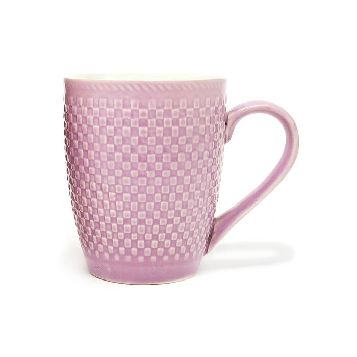 Earth Store milk mug purple check - Single