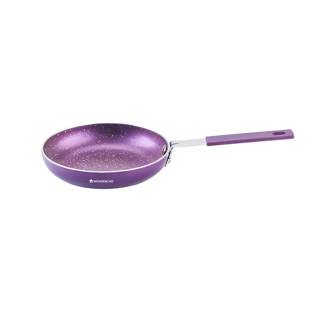 Wonderchef Orchid Mini Frying pan 14cm, Non - Stick Meta Tuff, Soft Touch Handle, Pure grade Aluminum