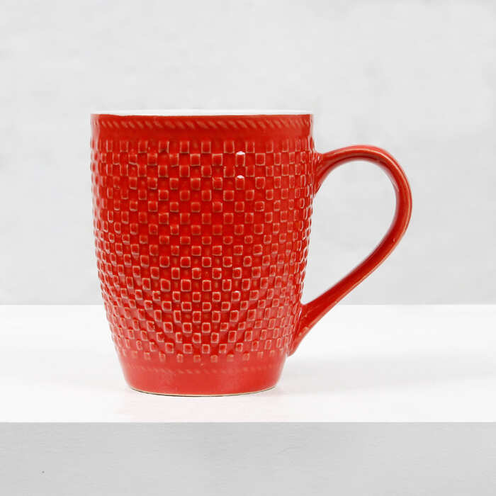 Earth Store Milk Mugs Red Check - Single