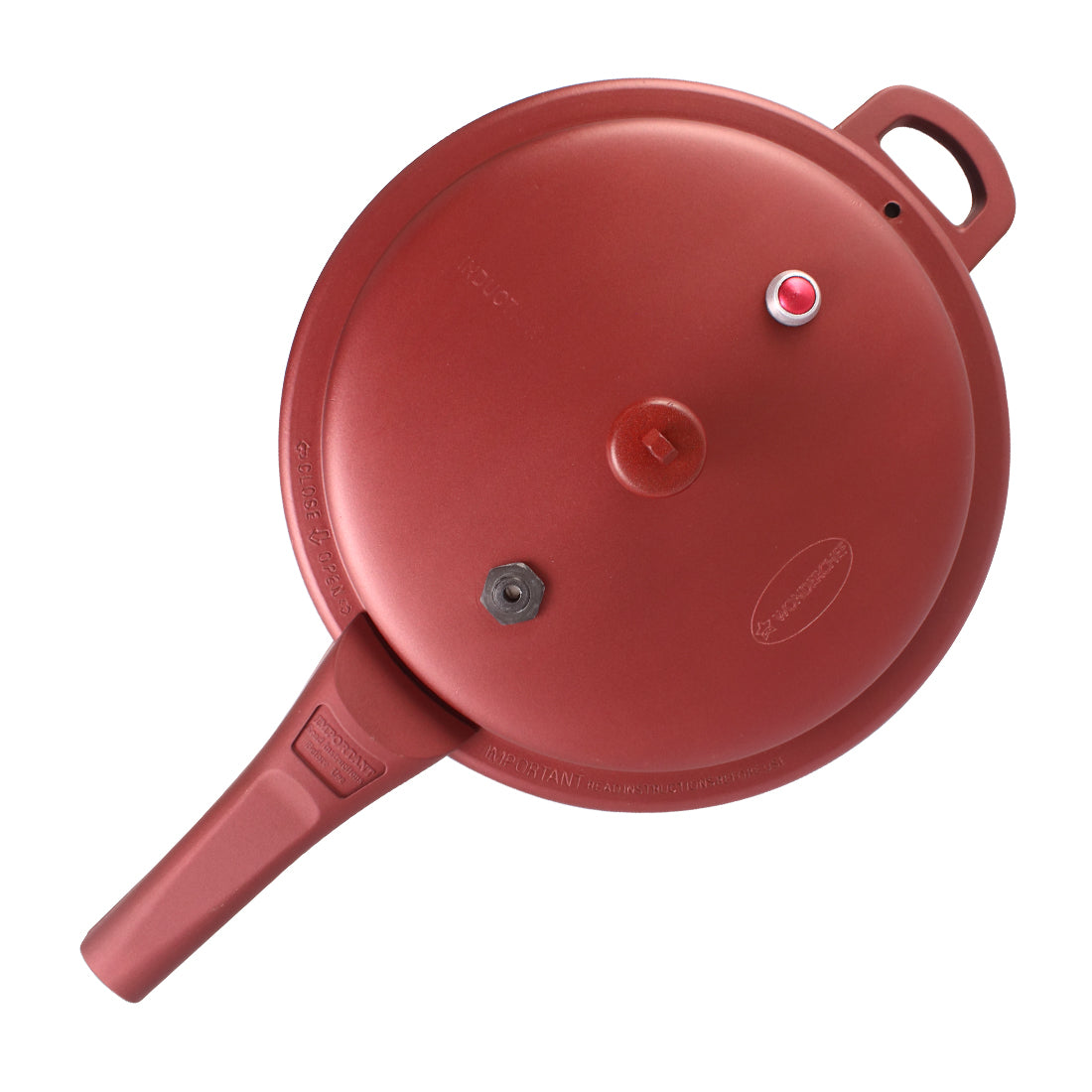 HealthGuard Induction Base Aluminium Nonstick Pressure Cooker with Outer Lid, 5L, Maroon