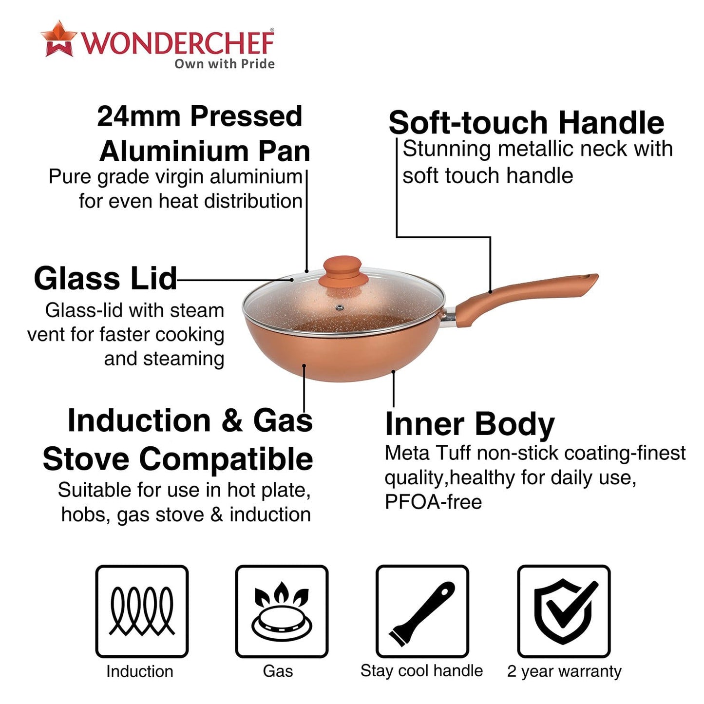 Wonderchef Romano Set - Bronze - Wonderchef