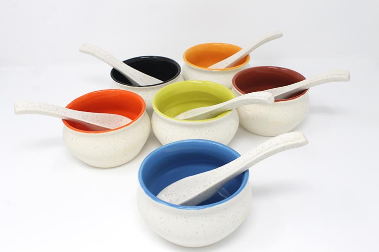 Earth Store White Marble Soup Set (Set of 6)