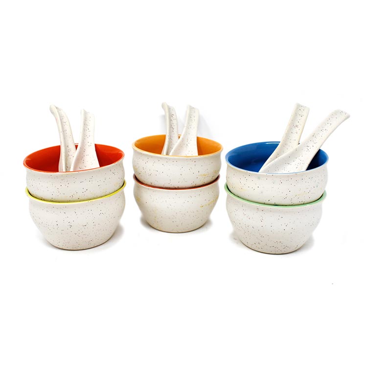 Earth Store White Marble Soup Set (Set of 6)