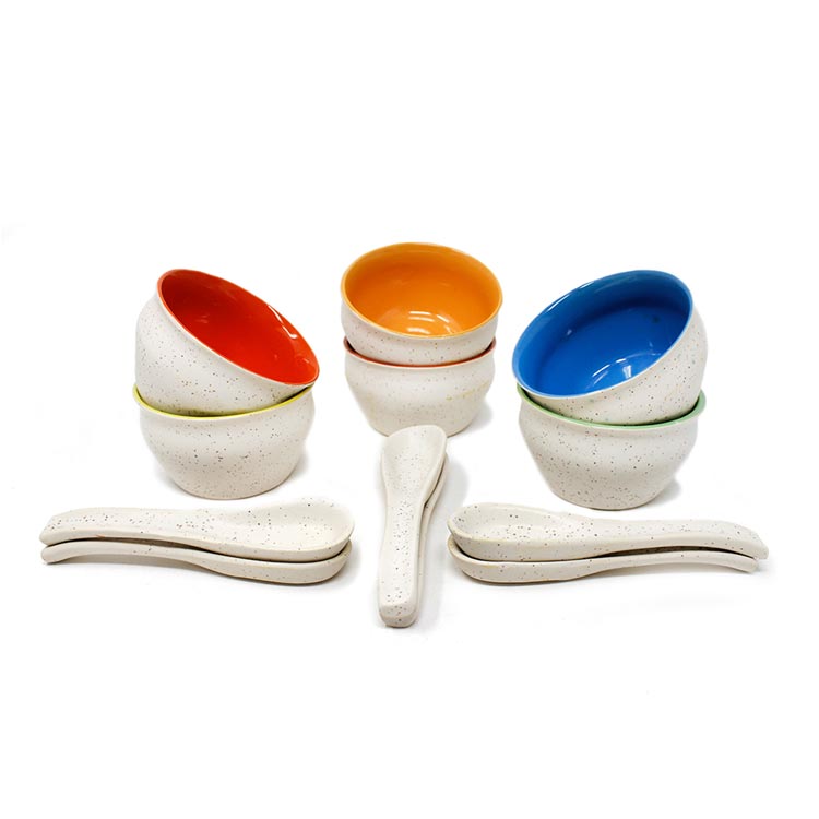 Earth Store White Marble Soup Set (Set of 6)