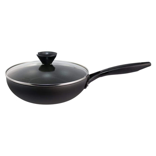 Luxor Aluminium Nonstick Wok - 24cm, 2.5L, 3mm, Black