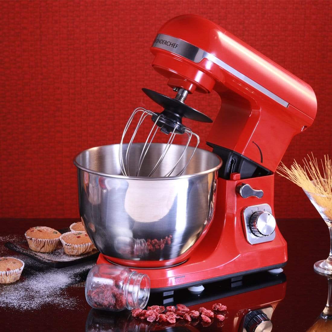 Wonderchef Appliances Wonderchef Stand Mixer Red