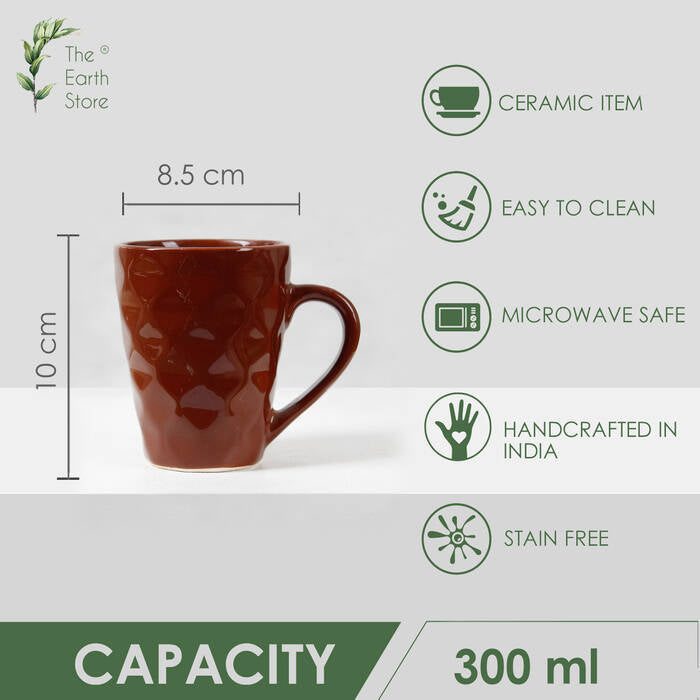 Earth Store Brown Diamond Plain Mug - Single