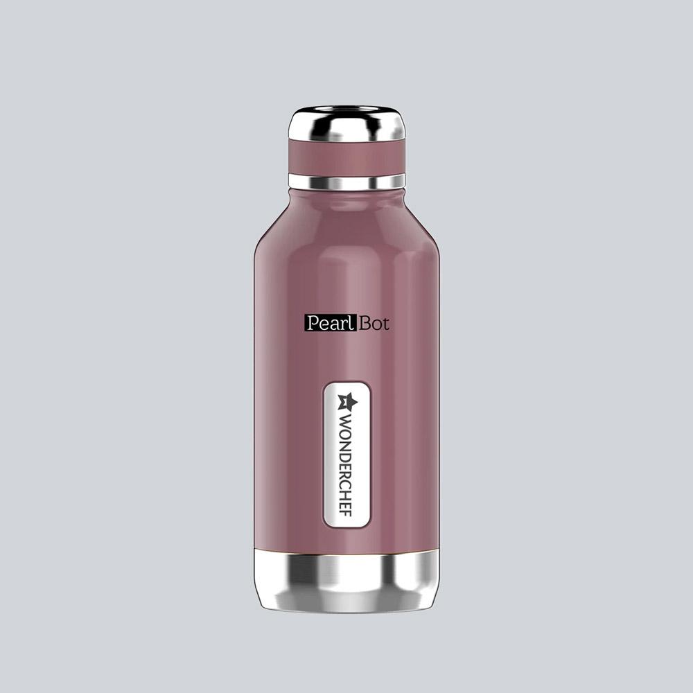 Pearl Bot, 500ml, Double Wall Stainless Steel Vacuum Insulated Hot and Cold Flask, Spill & Leak Proof, Rose Pearl, 2 Years Warranty