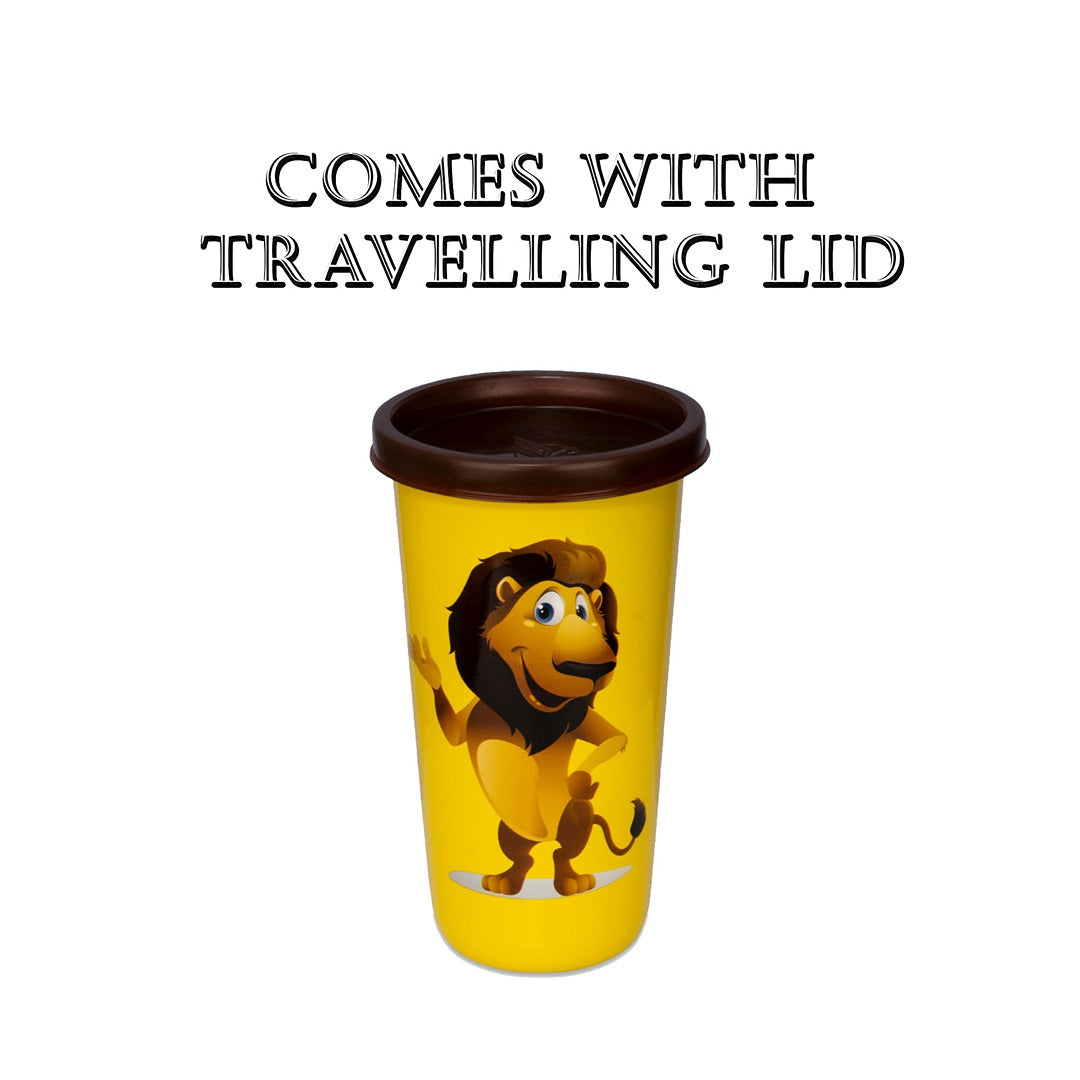 Pdd Falcon Steel Straw Glass 1 Pc Lion Yellow 370 ML