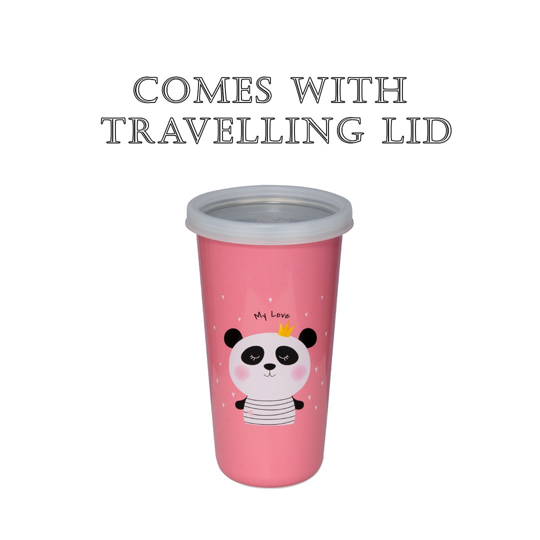 Pdd Falcon Steel Straw Glass 1 Pc Panda Pink 370 ML