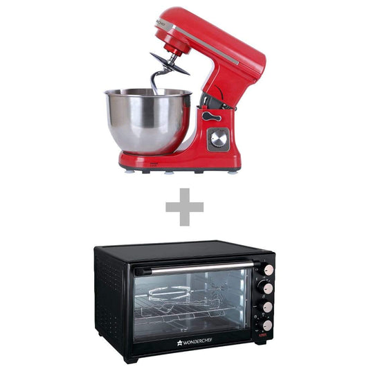 Wonderchef Combo Wonderchef Stand Mixer Red + Oven Toaster Griller Otg 28L