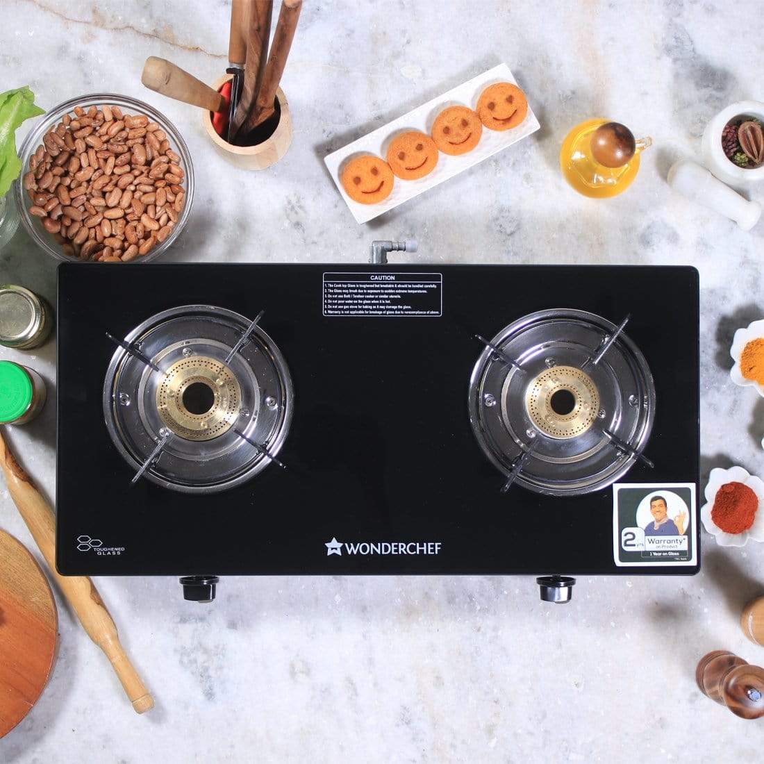 Wonderchef Cookware Wonderchef  Power 2 Burner Glass Cooktop 