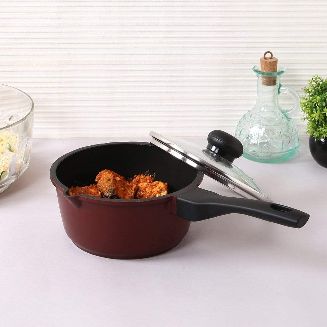 Wonderchef Cookware Wonderchef Terra Die Cast Sauce Pan With Lid - 16 Cm