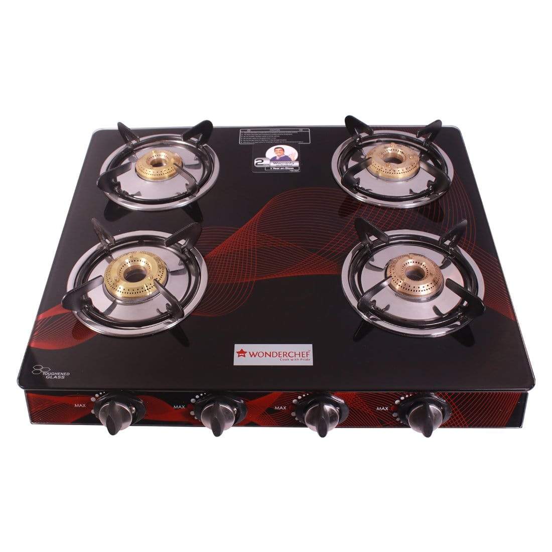 Wonderchef Cookware Wonderchef Zing 4 Burner Glass Cooktop