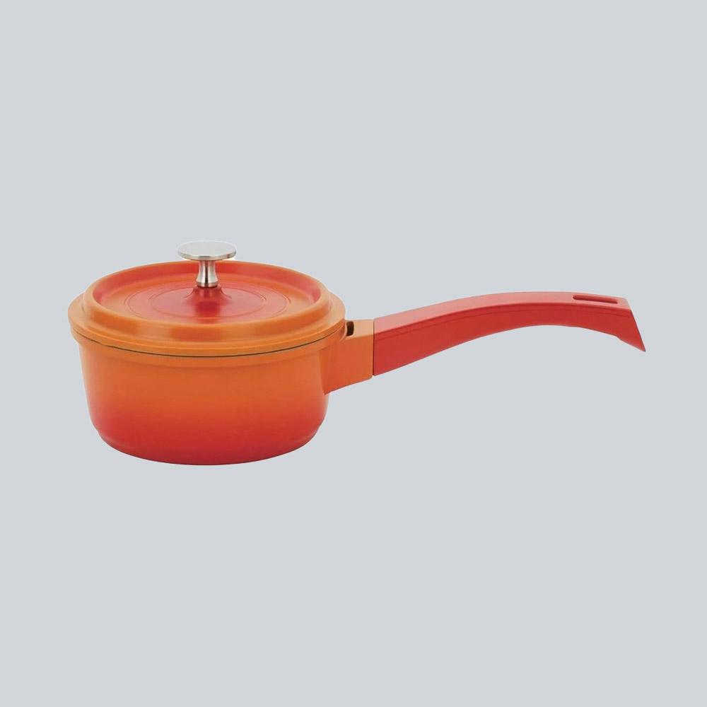 Windsor Die-cast Aluminium Sauce Pans With Lid 16cm, 1.15L, Orange