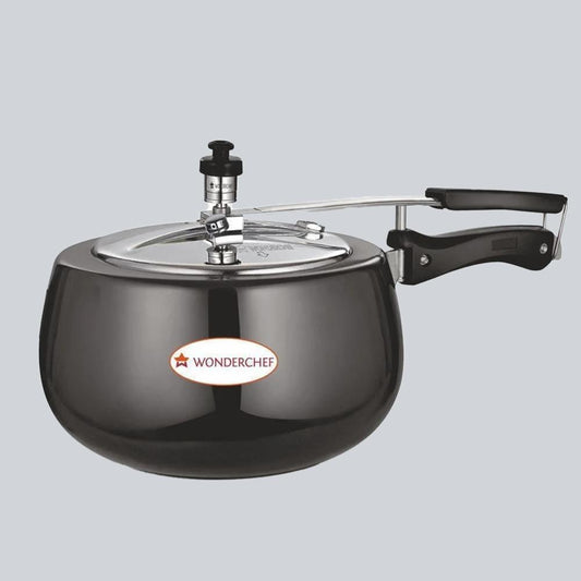 Raven Hard Anodized Pressure Cooker with Inner Lid, 3L, Black