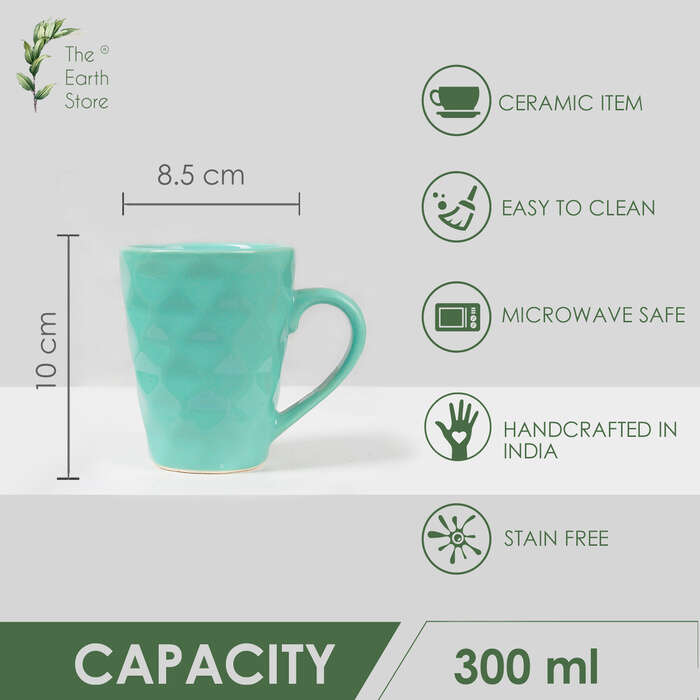 Earth Store Diamond Plain Green Mug - Single