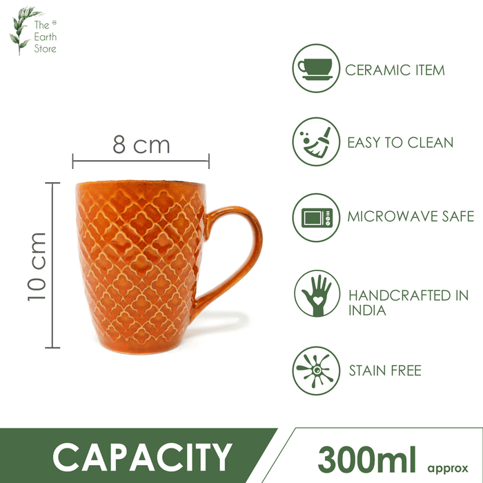 Earth Store Orange Mug  (Set of 2)