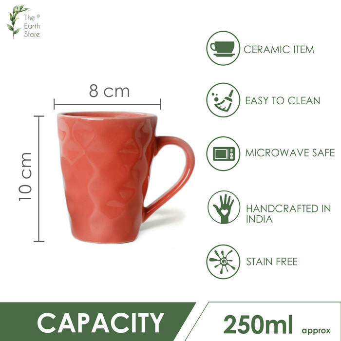 Earth Store Peach Diamond Mug - Single