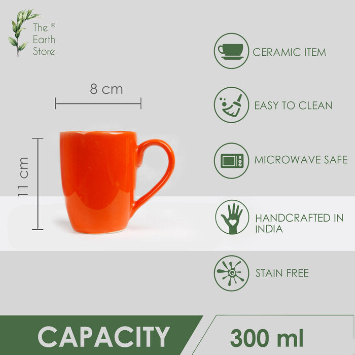 Earth Store Solid Orange Mug - Single