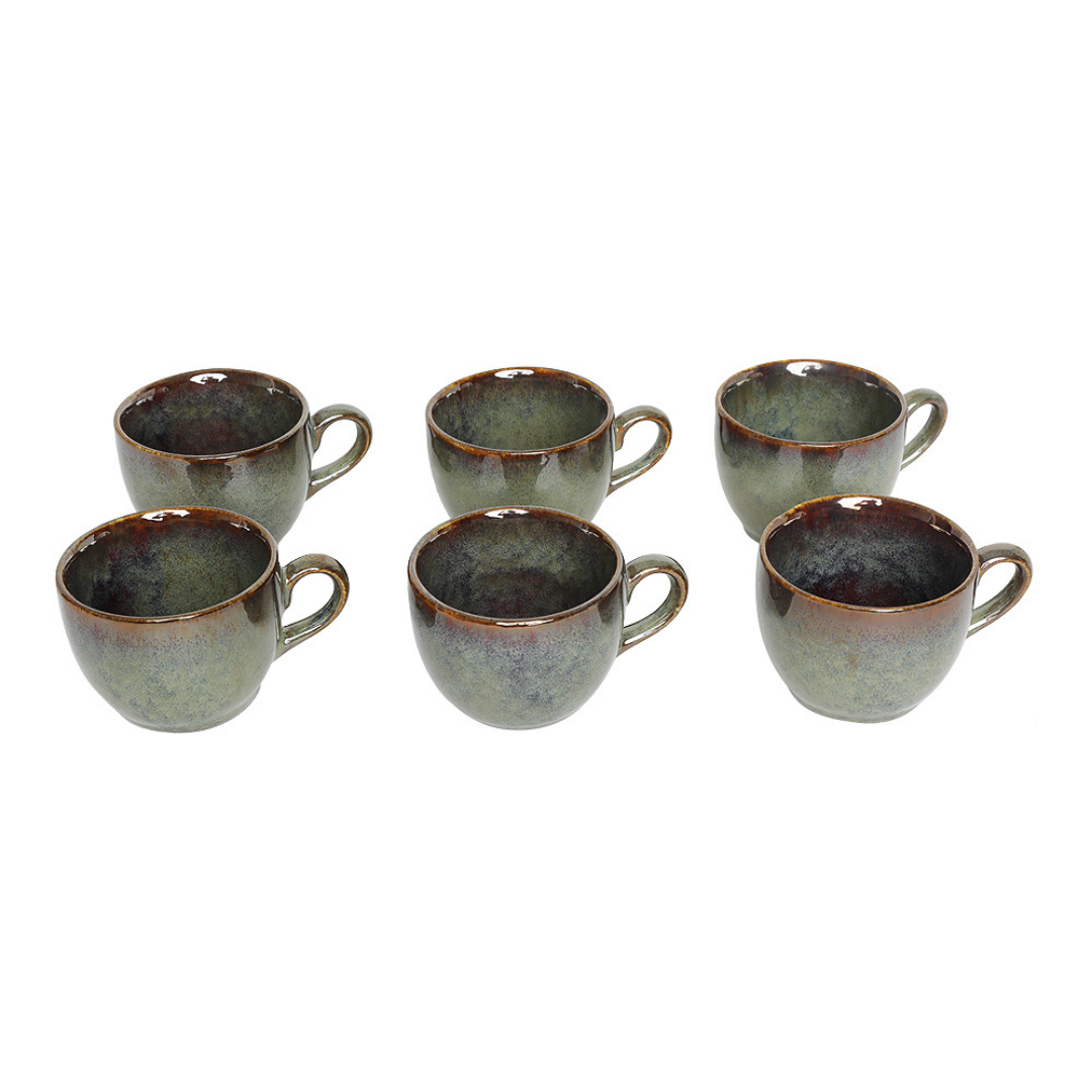 Amalfiee 6″ Handmade Navhara Tea Cup & Saucer Set of 6