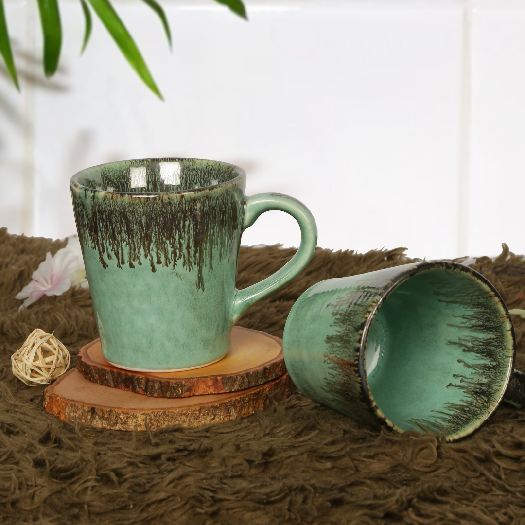 Amalfiee 3.5″ Handmade Peppermint Coffee Mug Set of 4